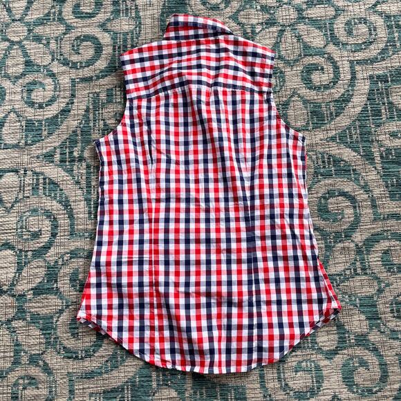J. Crew Re-imagined Gingham Sleeveless Button-Up Top - Size XS - Picture 3 of 10
